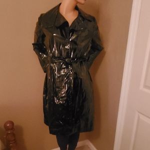 DKNY patten leather trench coat